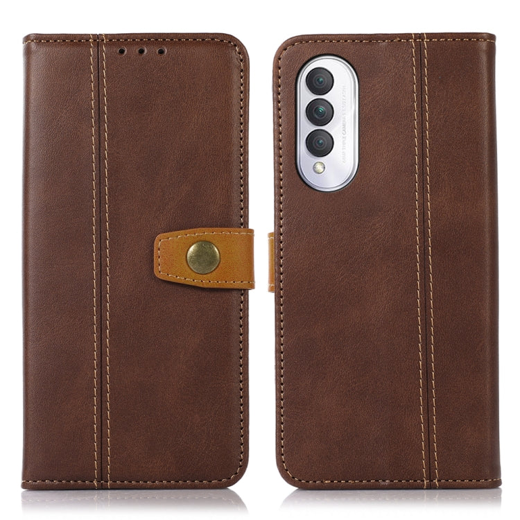 For Honor X20 SE 5G Stitching Thread Calf Texture Leather Phone Case