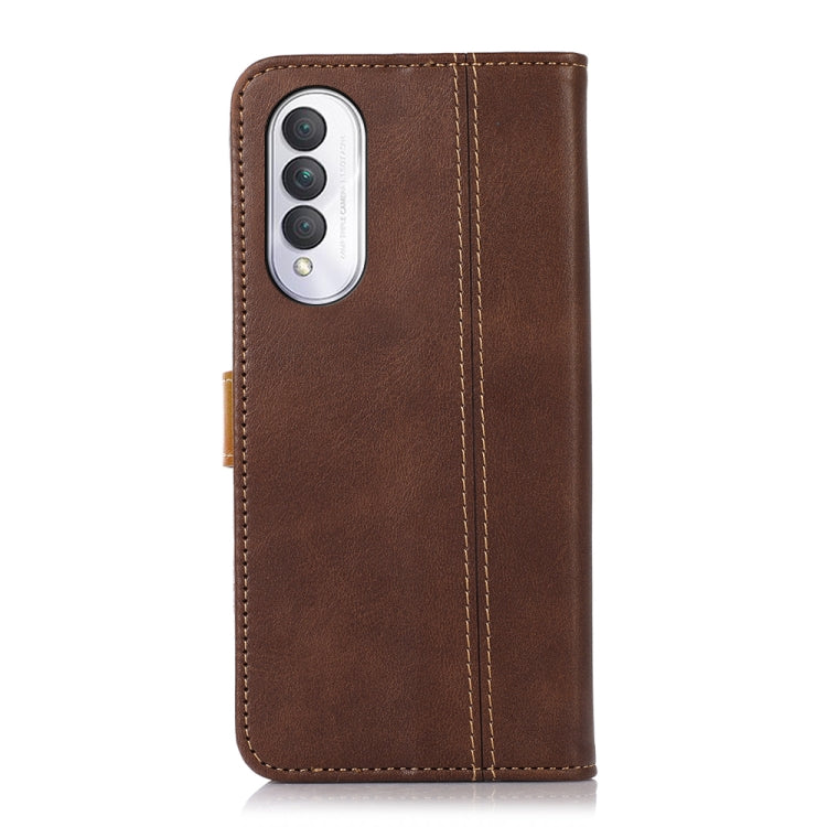 For Honor X20 SE 5G Stitching Thread Calf Texture Leather Phone Case