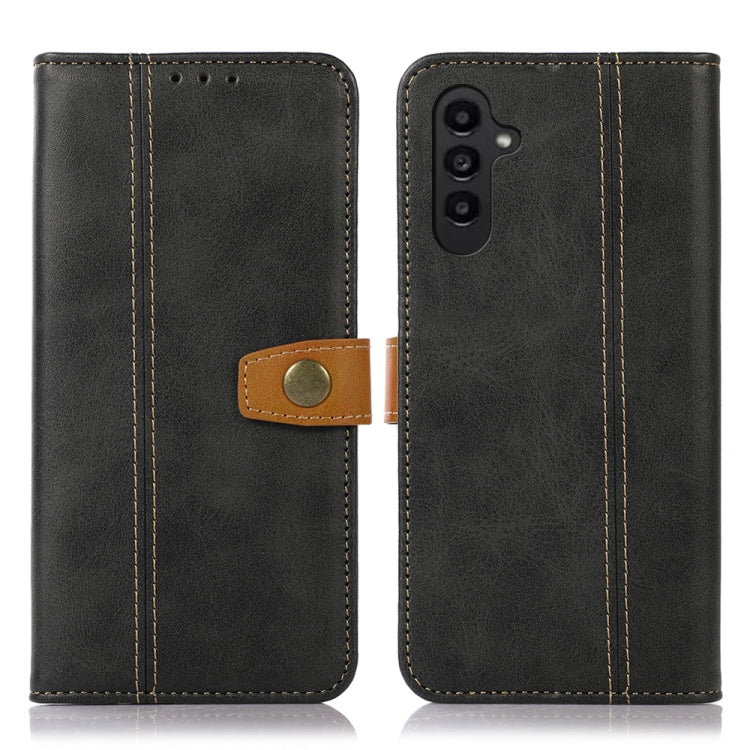 For Samsung Galaxy A14 5G Stitching Thread Calf Texture Leather Phone Case