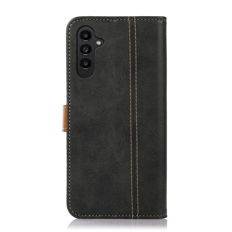 For Samsung Galaxy A14 5G Stitching Thread Calf Texture Leather Phone Case