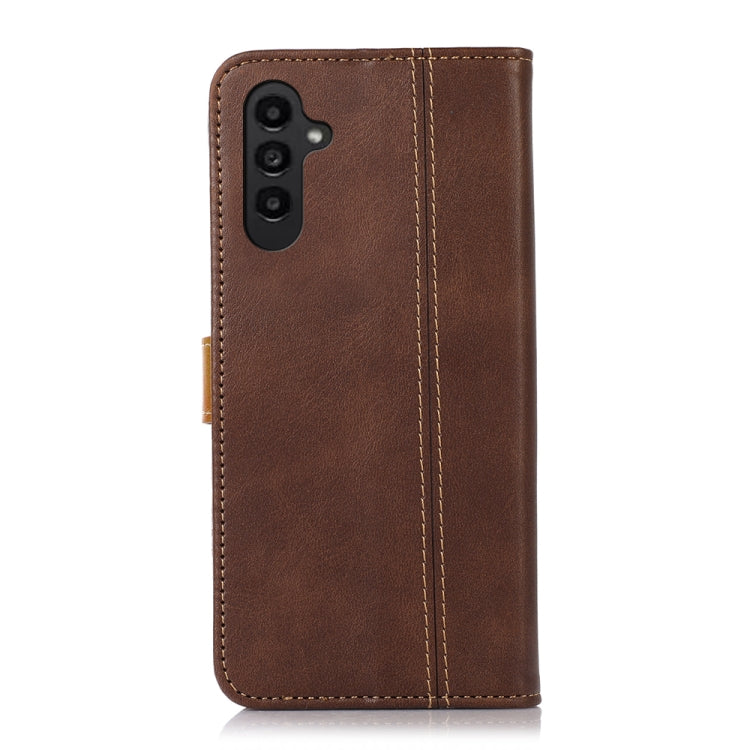 For Samsung Galaxy A14 5G Stitching Thread Calf Texture Leather Phone Case