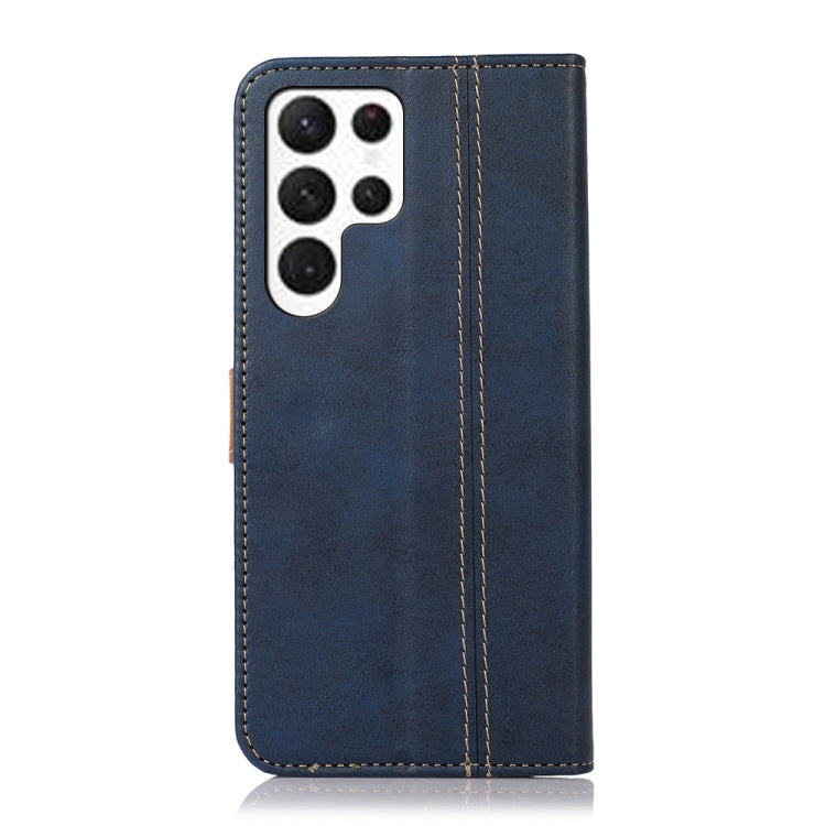 For Samsung Galaxy S23 Ultra 5G Stitching Thread Calf Texture Leather Phone Case