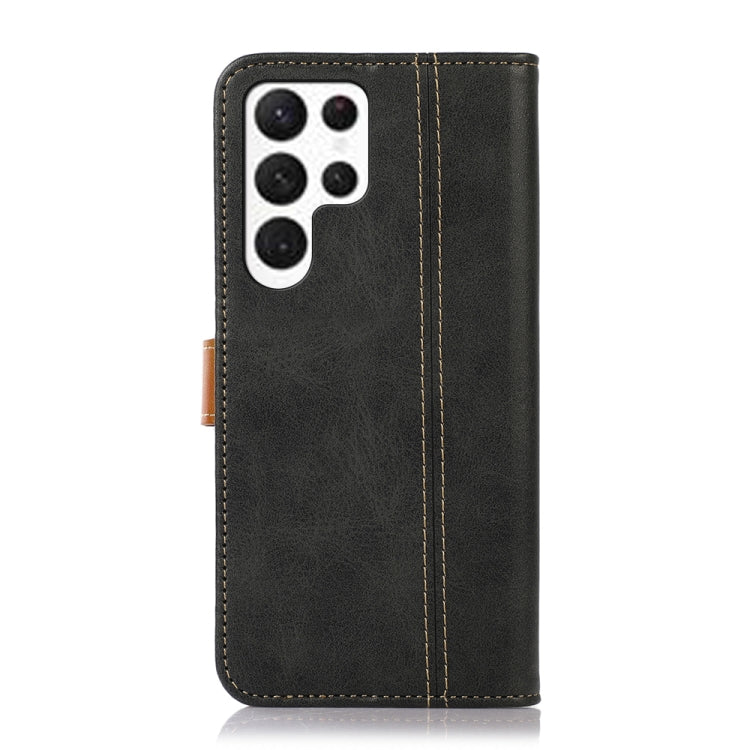 For Samsung Galaxy S23 Ultra 5G Stitching Thread Calf Texture Leather Phone Case