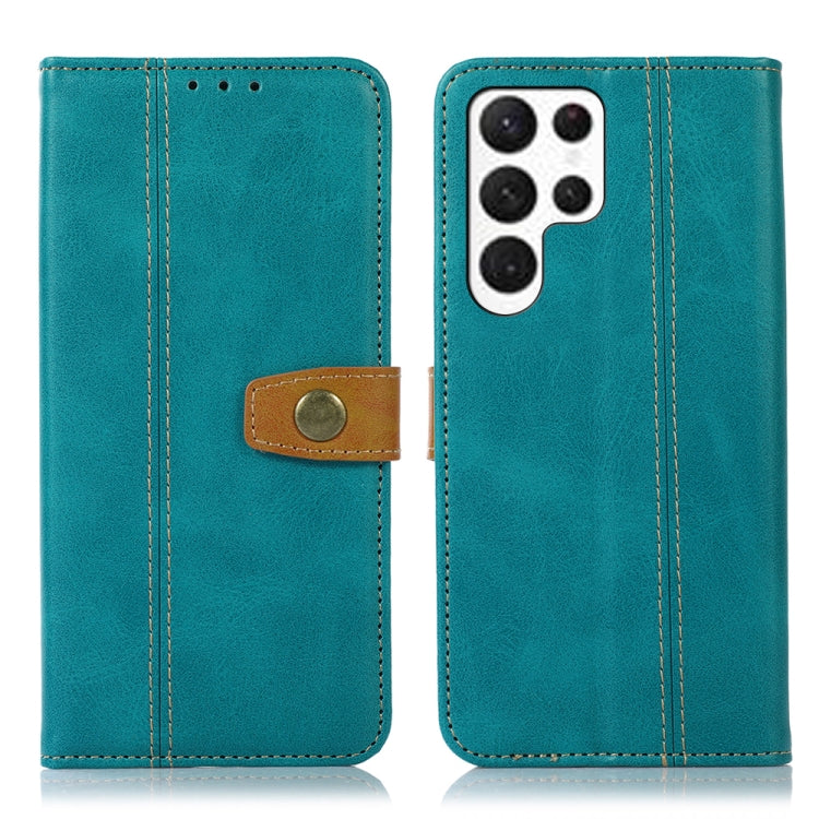 For Samsung Galaxy S23 Ultra 5G Stitching Thread Calf Texture Leather Phone Case