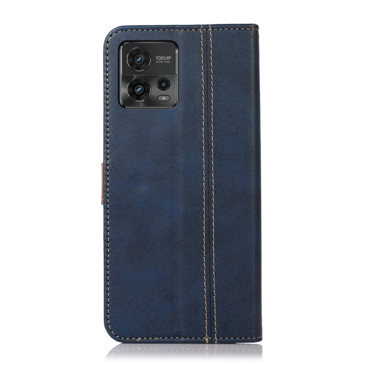 For Motorola Moto G72 4G Stitching Thread Calf Texture Leather Phone Case