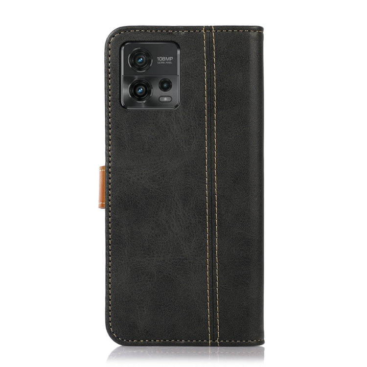 For Motorola Moto G72 4G Stitching Thread Calf Texture Leather Phone Case