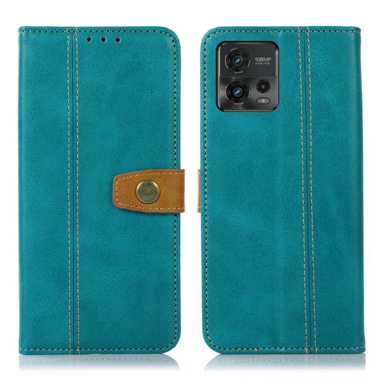 For Motorola Moto G72 4G Stitching Thread Calf Texture Leather Phone Case