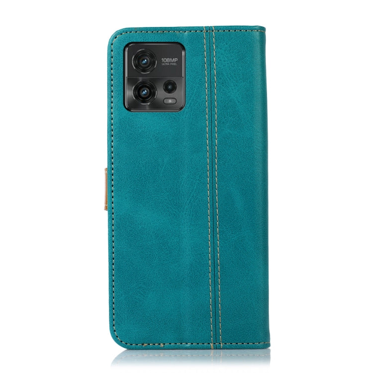For Motorola Moto G72 4G Stitching Thread Calf Texture Leather Phone Case