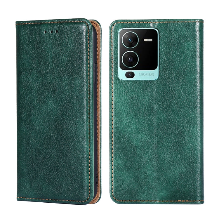 For vivo V25 Pro 5G Gloss Oil Solid Color Magnetic Leather Phone Case