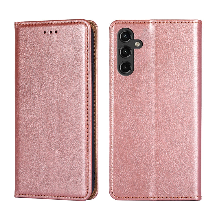 For Samsung Galaxy A14 5G Gloss Oil Solid Color Magnetic Leather Phone Case