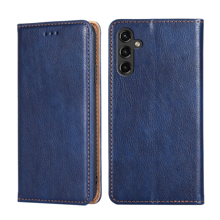 For Samsung Galaxy A14 5G Gloss Oil Solid Color Magnetic Leather Phone Case