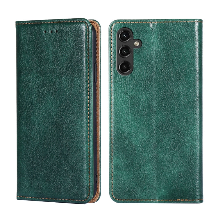 For Samsung Galaxy A14 5G Gloss Oil Solid Color Magnetic Leather Phone Case