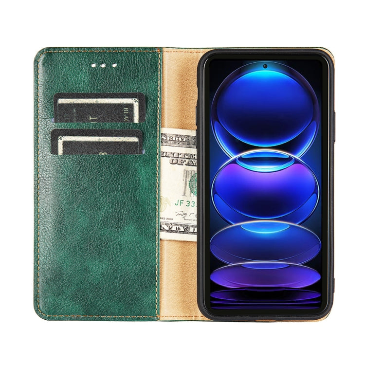 For Samsung Galaxy A14 5G Gloss Oil Solid Color Magnetic Leather Phone Case