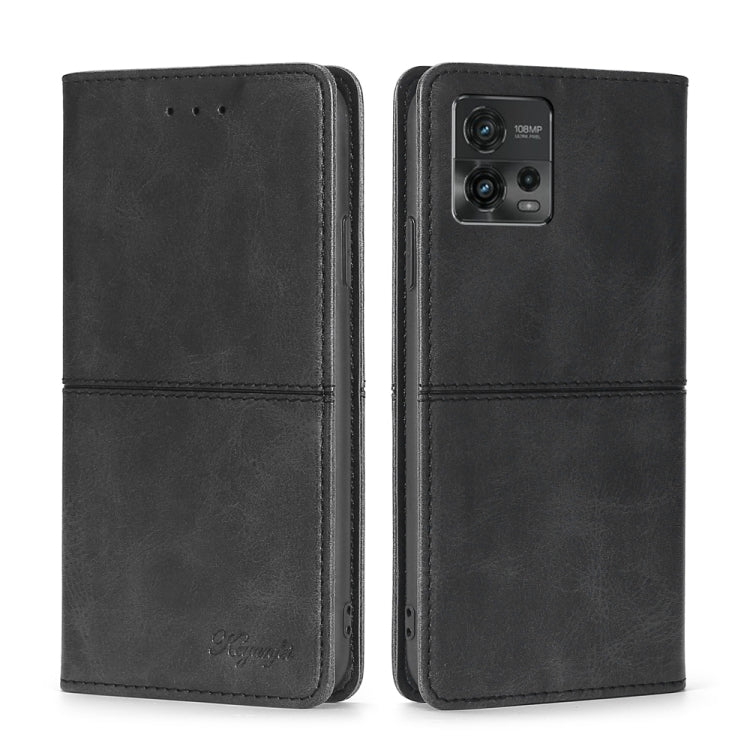 For Motorola Moto G72 4G Cow Texture Magnetic Leather Phone Case
