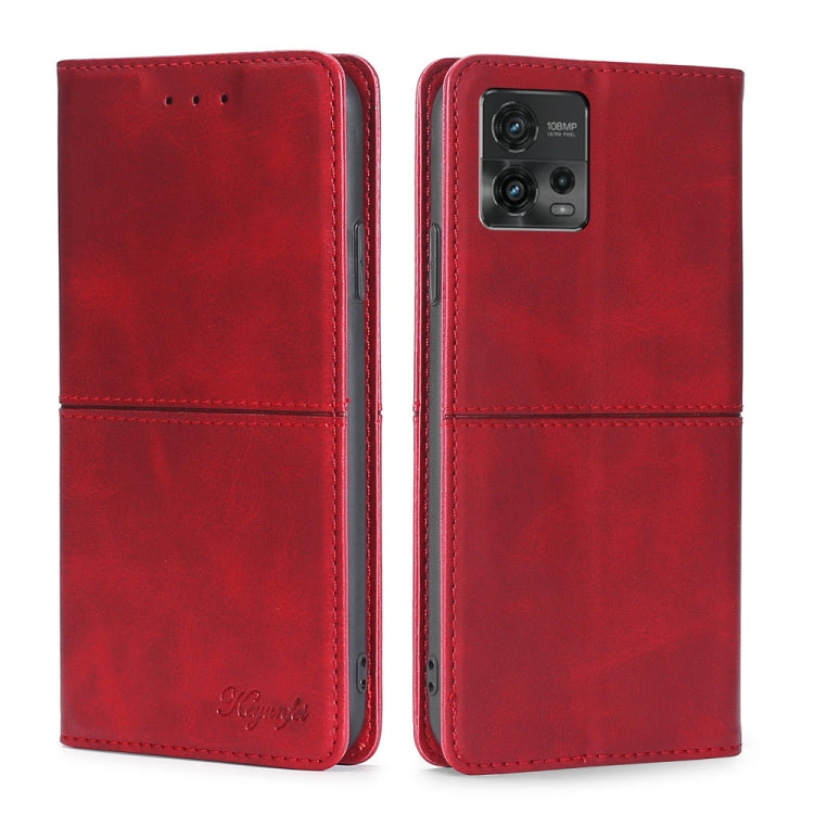 For Motorola Moto G72 4G Cow Texture Magnetic Leather Phone Case