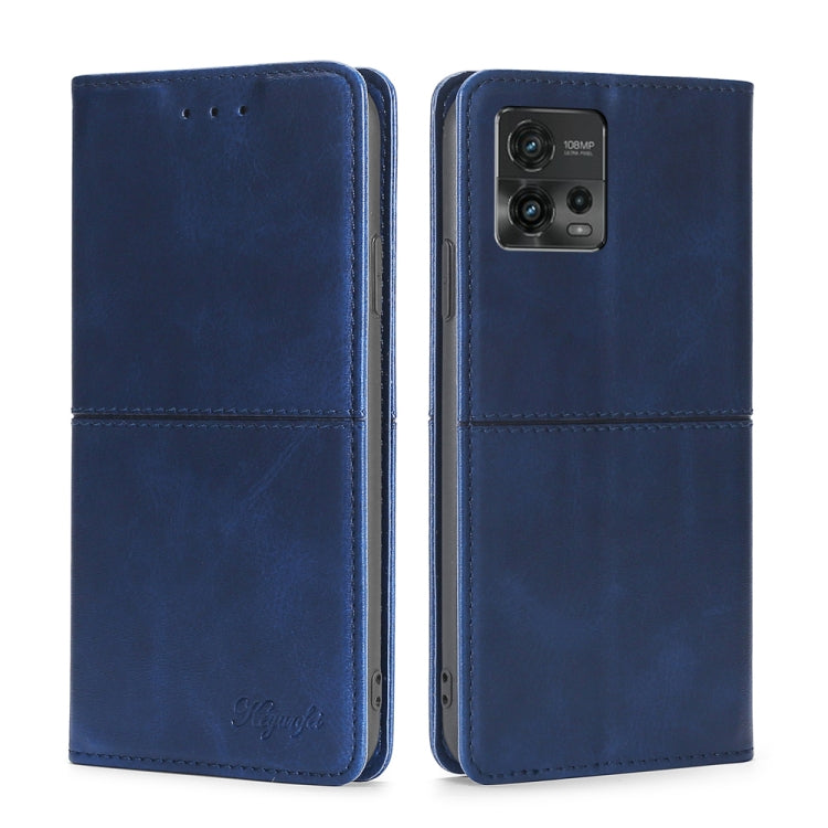 For Motorola Moto G72 4G Cow Texture Magnetic Leather Phone Case