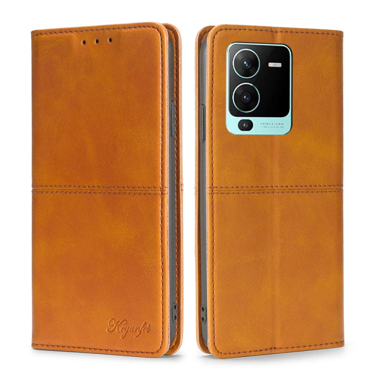 For vivo V25 Pro 5G Cow Texture Magnetic Leather Phone Case