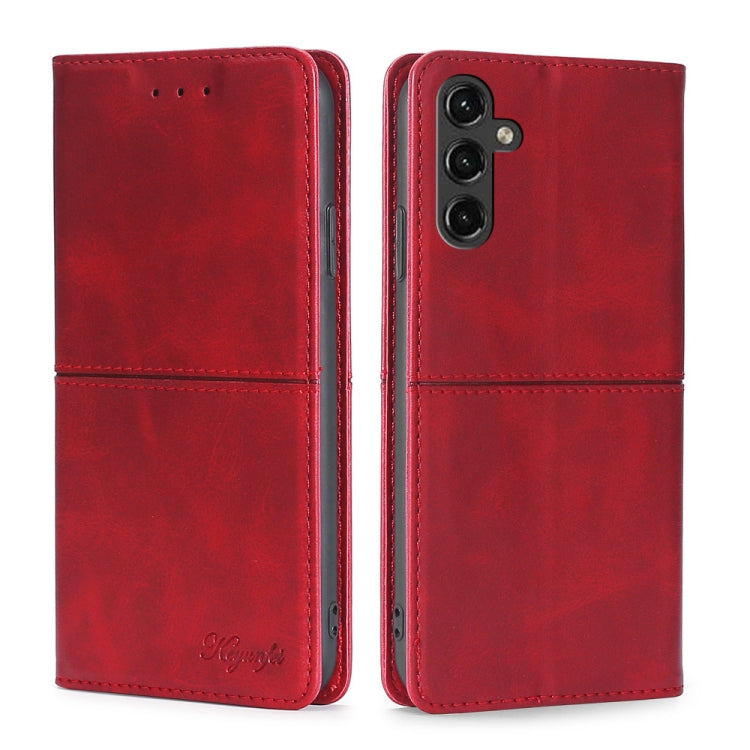 For Samsung Galaxy A14 5G Cow Texture Magnetic Leather Phone Case