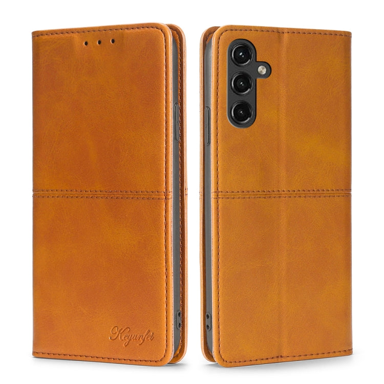 For Samsung Galaxy A14 5G Cow Texture Magnetic Leather Phone Case