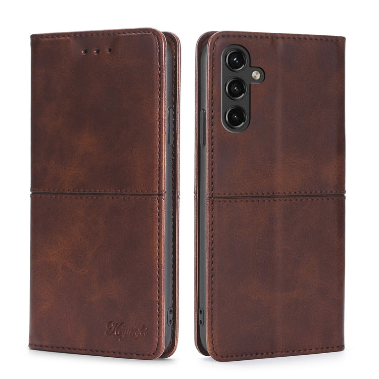 For Samsung Galaxy A14 5G Cow Texture Magnetic Leather Phone Case