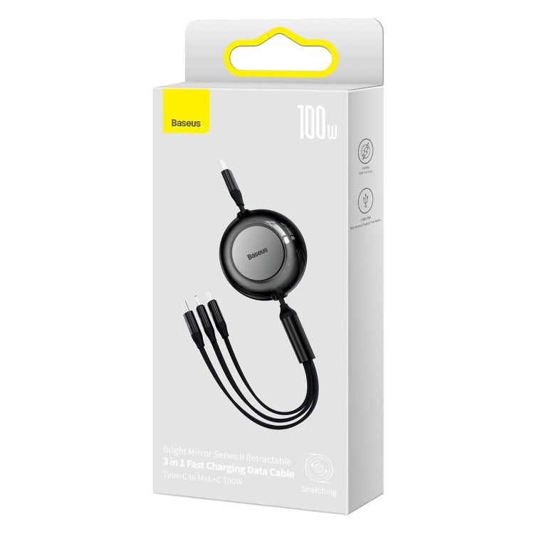 Baseus Bright Mirror 3 in 1 USB-C / Type-C 100W Telescopic Data Cable, Length: 1.2m