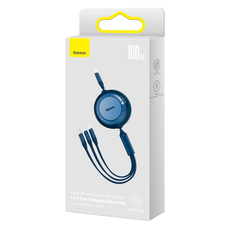 Baseus Bright Mirror 3 in 1 USB-C / Type-C 100W Telescopic Data Cable, Length: 1.2m
