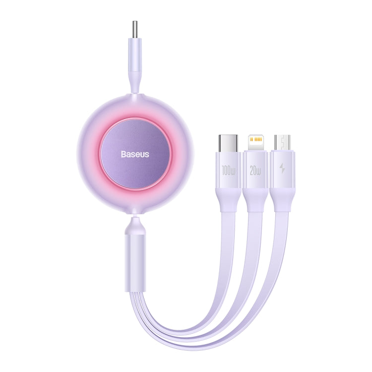 Baseus Bright Mirror 3 in 1 USB-C / Type-C 100W Telescopic Data Cable, Length: 1.2m