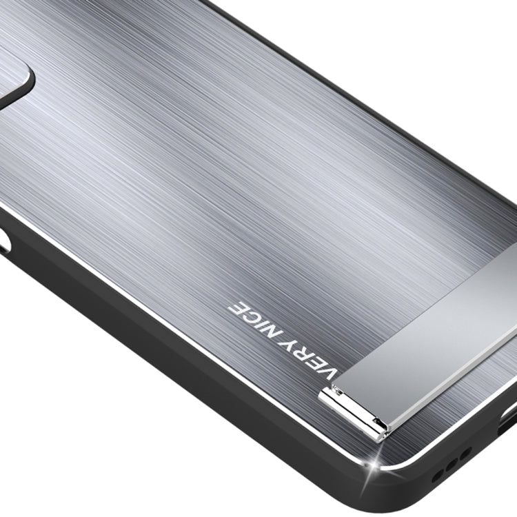 For Xiaomi Redmi Note 12 Pro+ China Metal Brushed Texture Shockproof Phone Case with Holder