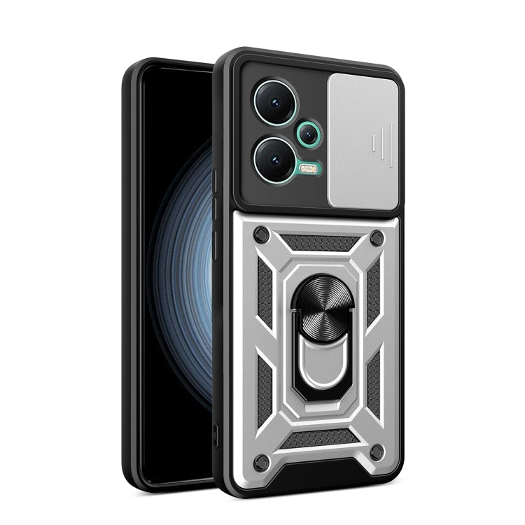 For Xiaomi Redmi Note 12 5G Global / Poco X5 Sliding Camera Design TPU + PC Phone Case