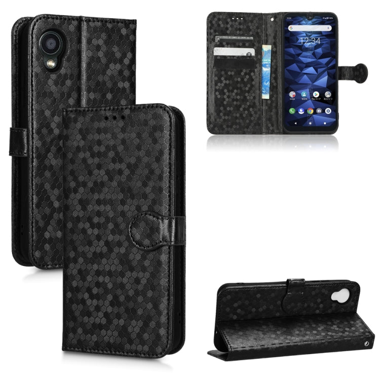 For Kyocera Digno BX2 Honeycomb Dot Texture Leather Phone Case