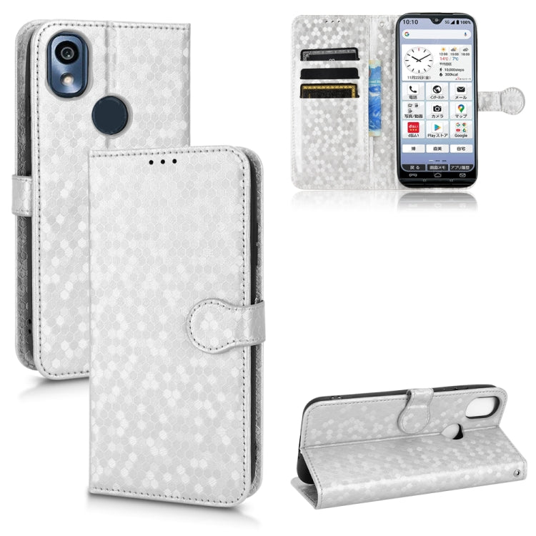 For Kyocera KY-51B Honeycomb Dot Texture Leather Phone Case