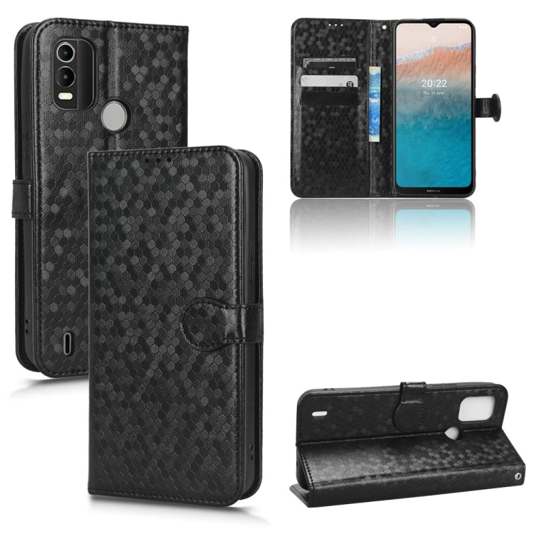For Nokia C21 Plus Honeycomb Dot Texture Leather Phone Case