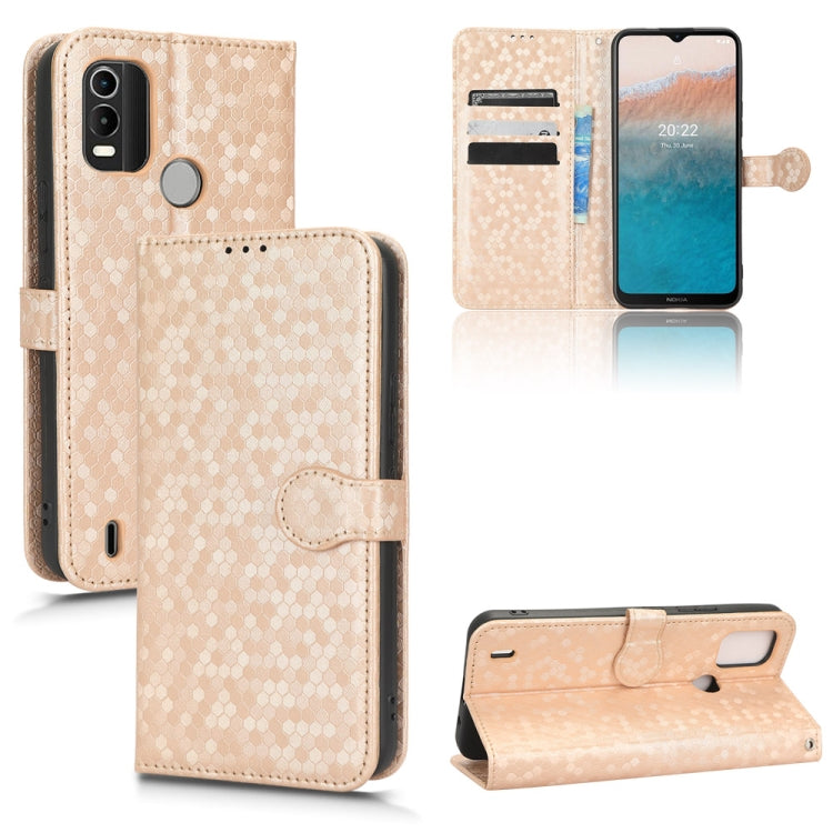 For Nokia C21 Plus Honeycomb Dot Texture Leather Phone Case