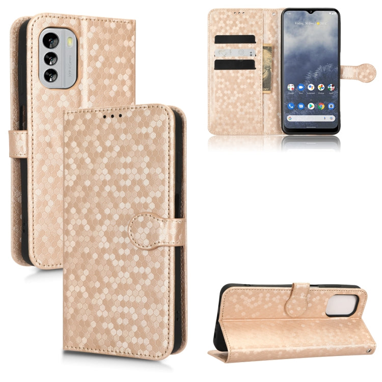 For Nokia G60 5G Honeycomb Dot Texture Leather Phone Case