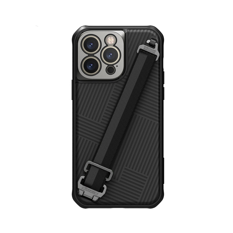 For iPhone 14 Pro Max NILLKIN Full Coverage Phone Case with Wrist Strap