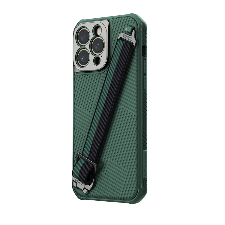 For iPhone 14 Pro Max NILLKIN Full Coverage Phone Case with Wrist Strap