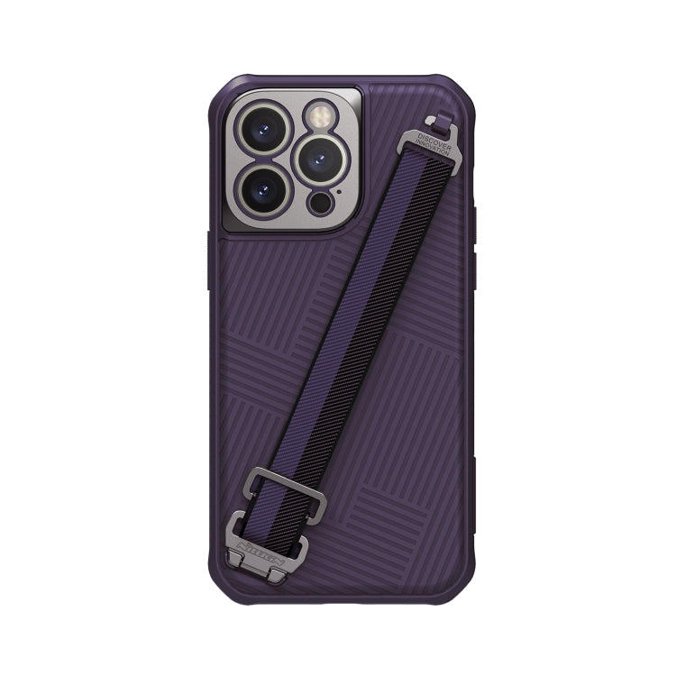 For iPhone 14 Pro Max NILLKIN Full Coverage Phone Case with Wrist Strap
