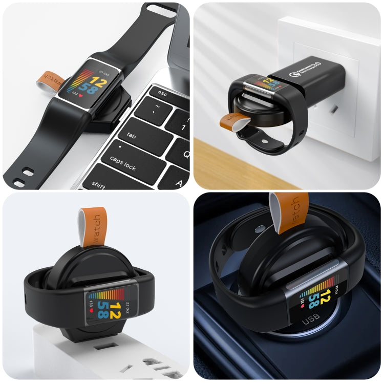 For Fitbit Charge 5 / Luxe A-07 USB Smart Watch Wireless Magnetic Suction Charger