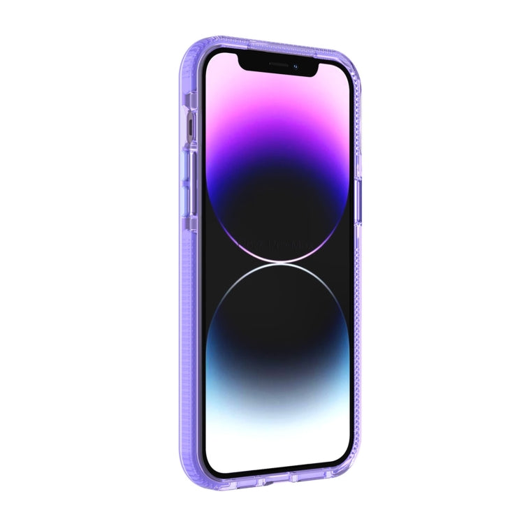 For iPhone 14 Grid Pattern Transparent TPU Phone Case
