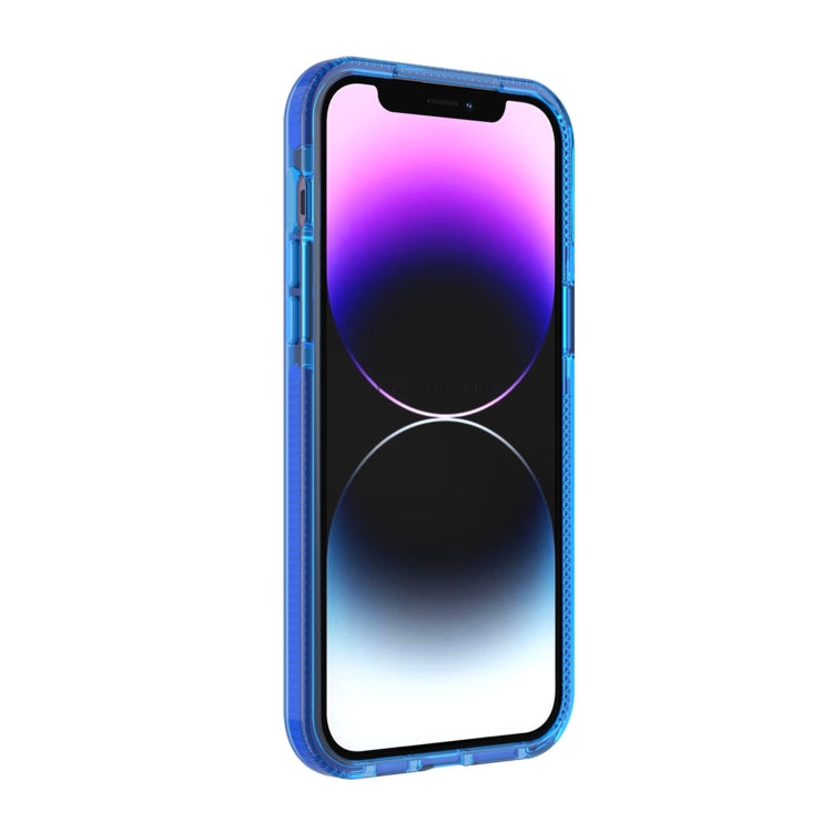 For iPhone 14 Plus Grid Pattern Transparent TPU Phone Case
