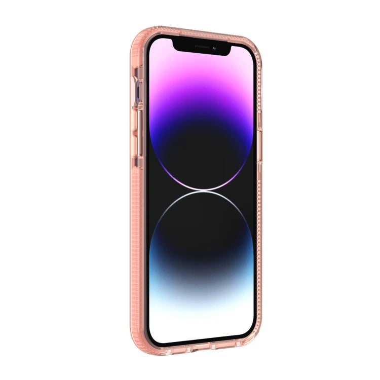 For iPhone 14 Plus Grid Pattern Transparent TPU Phone Case