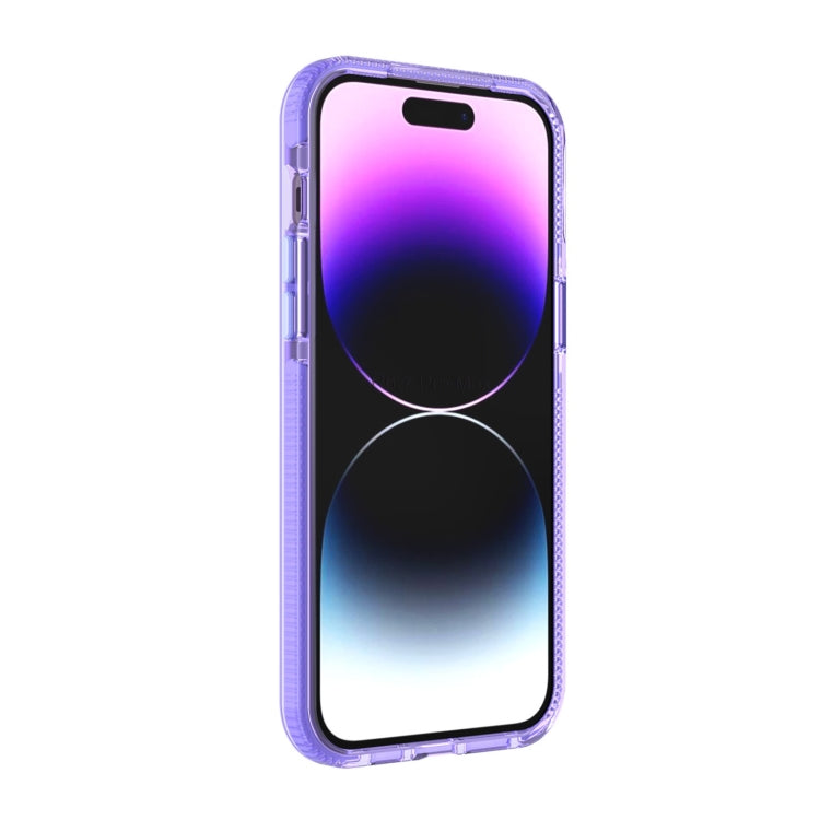 For iPhone 14 Pro Grid Pattern Transparent TPU Phone Case
