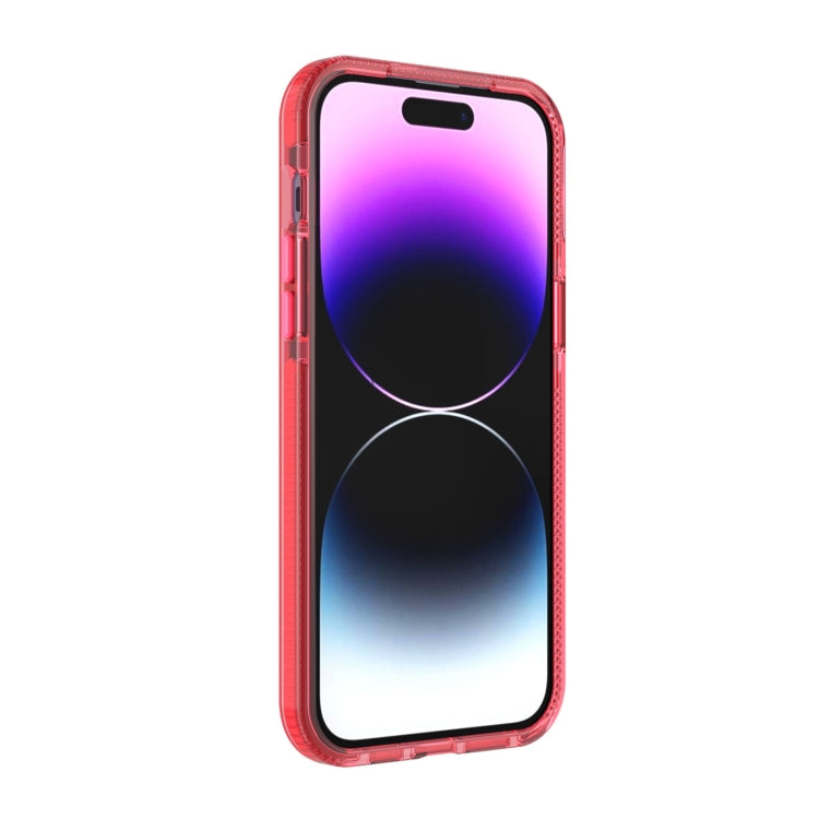 For iPhone 14 Pro Grid Pattern Transparent TPU Phone Case