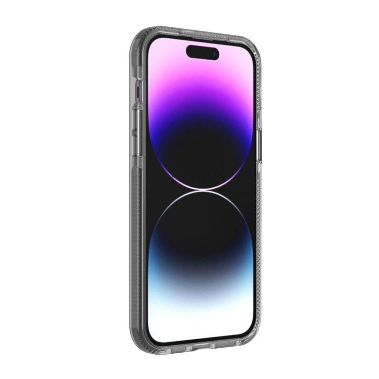 For iPhone 14 Pro Max Grid Pattern Transparent TPU Phone Case