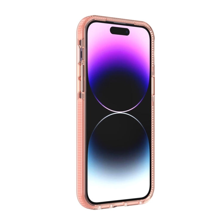 For iPhone 14 Pro Max Grid Pattern Transparent TPU Phone Case