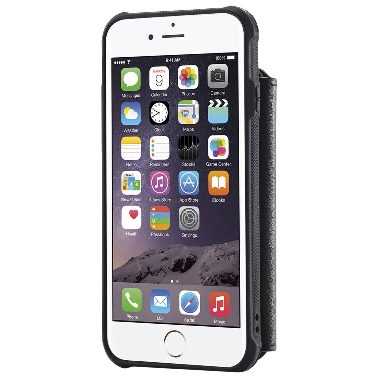 For iPhone SE 2022 / SE 2020 / 8 / 7 Zipper Shockproof Protective Case with Card Slots & Bracket & Photo Holder & Wallet Function