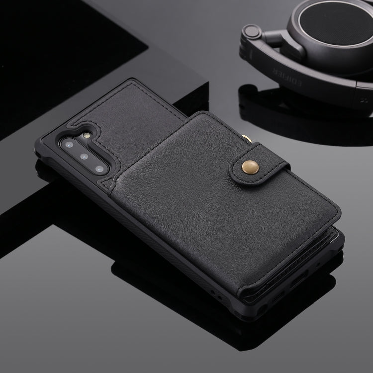 For Galaxy Note 10 Zipper Shockproof Protective Case with Card Slots & Bracket & Photo Holder & Wallet Function