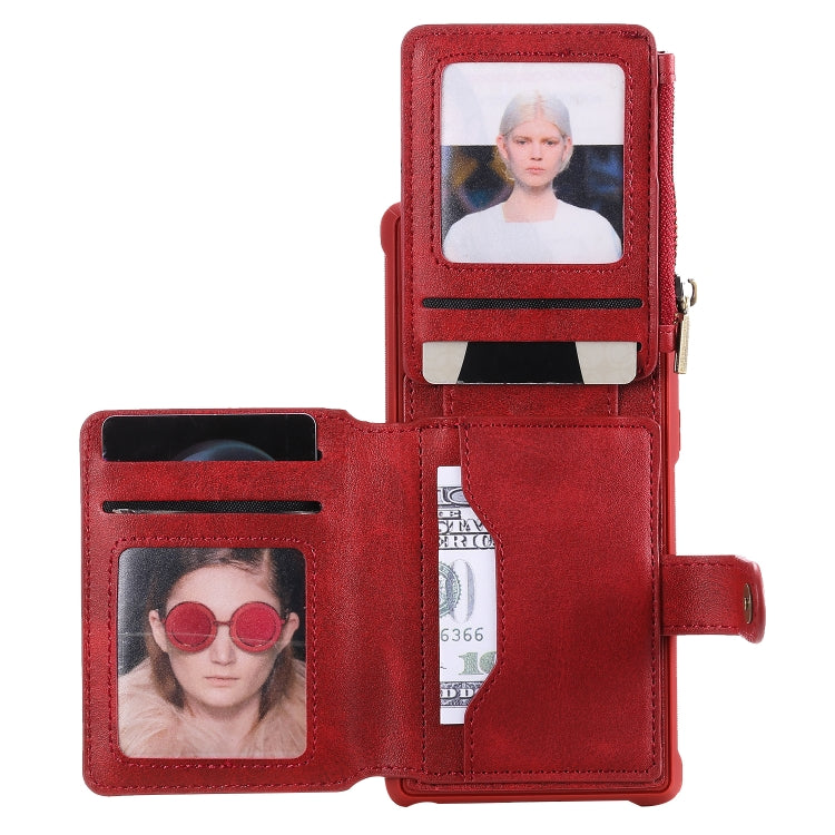 For Galaxy Note 10 Zipper Shockproof Protective Case with Card Slots & Bracket & Photo Holder & Wallet Function