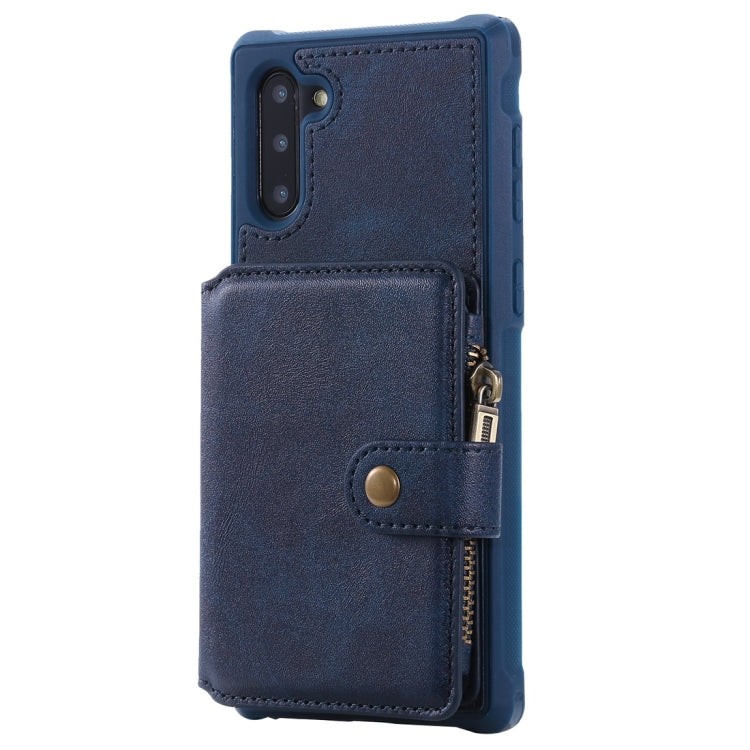 For Galaxy Note 10 Zipper Shockproof Protective Case with Card Slots & Bracket & Photo Holder & Wallet Function