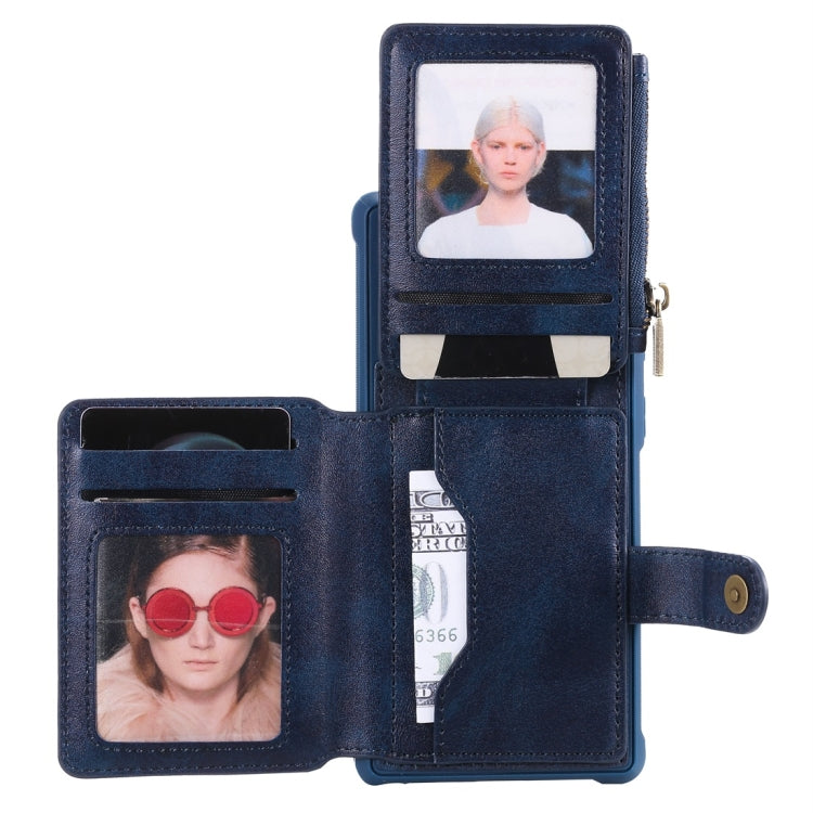 For Galaxy Note 10 Zipper Shockproof Protective Case with Card Slots & Bracket & Photo Holder & Wallet Function
